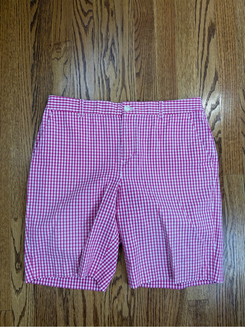 Lauren Ralph Lauren Active Pink Gingham Bermuda Shorts (10)